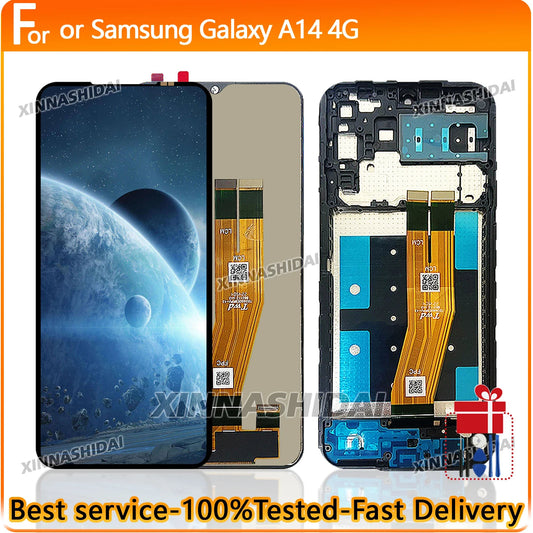 100% Tested Quality TFT LCD For Samsung A14 4G LCD  Display Screen replacement Digitizer Assembly with Frame Techelectronicx