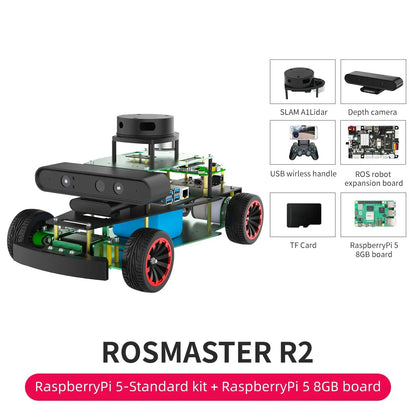 Yahboom ROSMASTER R2 ROS2 Robot Programmable Car Ackerman Structure for Jetson NANO/Orin NX SUPER/Orin NANO SUPER/Raspberry Pi 5 TechElect