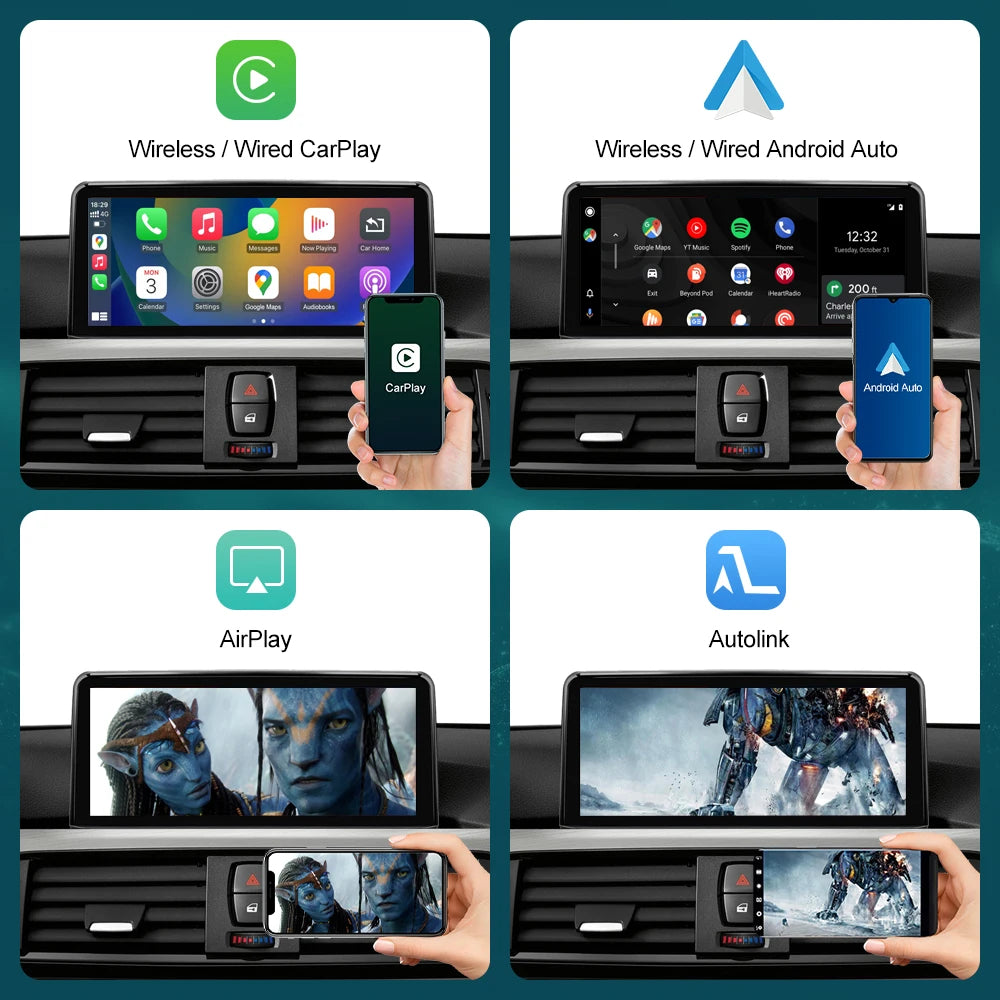 10.25'12.3' Wireless CarPlay Android Auto Multimedia Display Screen For BMW 1 2 3 4 Series F20 F21 F22 F30 F31 F32 F33 Techelectronicx