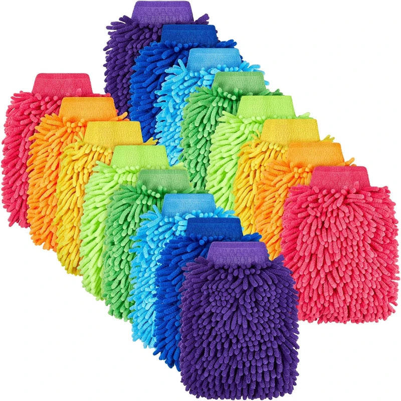 1/3/5pcs Microfiber Car Wash Gloves Auto Gloves Ultra Absorbent Wash Car Sponge Scratch Free Microfiber Car Cleaning Tool Techelectronicx