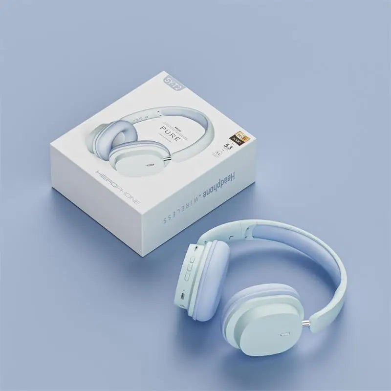 Head Mounted Wireless Earphones Foldable Bluetooth Earphones Built Microphone Earphones Audio Noise Cancelling Earphones - TechElect