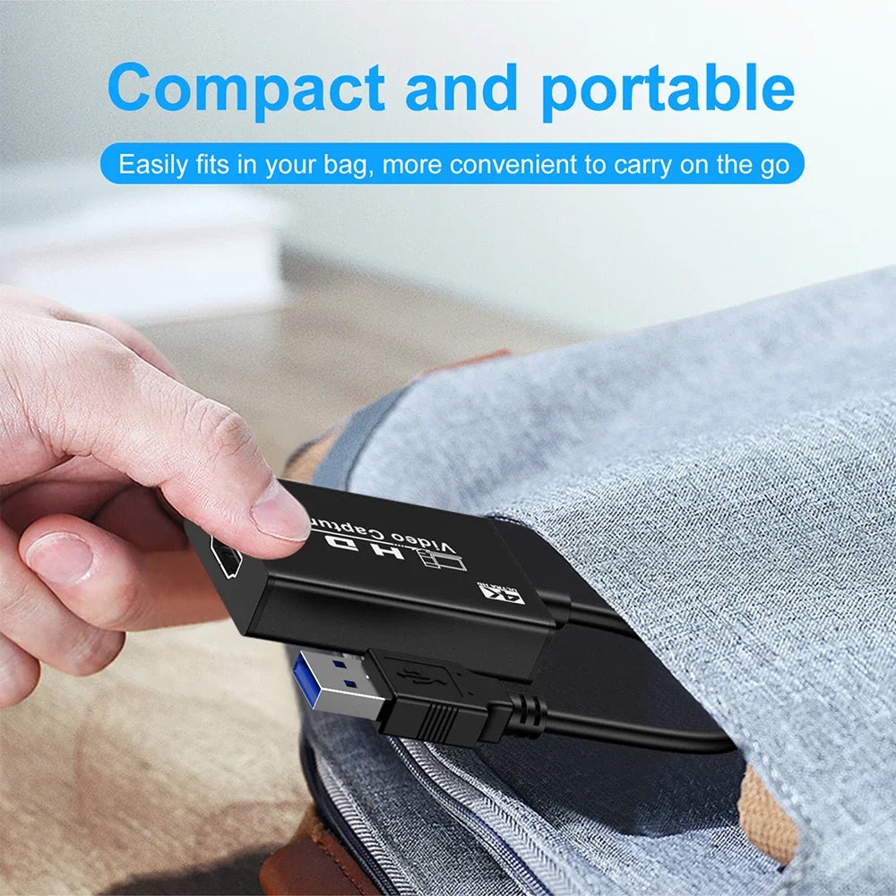 ZOERAX HDMI TO USB 3.0 Capture Card 4K Input/1080P 60Hz Recording Compatible with Windows/Mac/Linux, HD video capture Techelectronicx