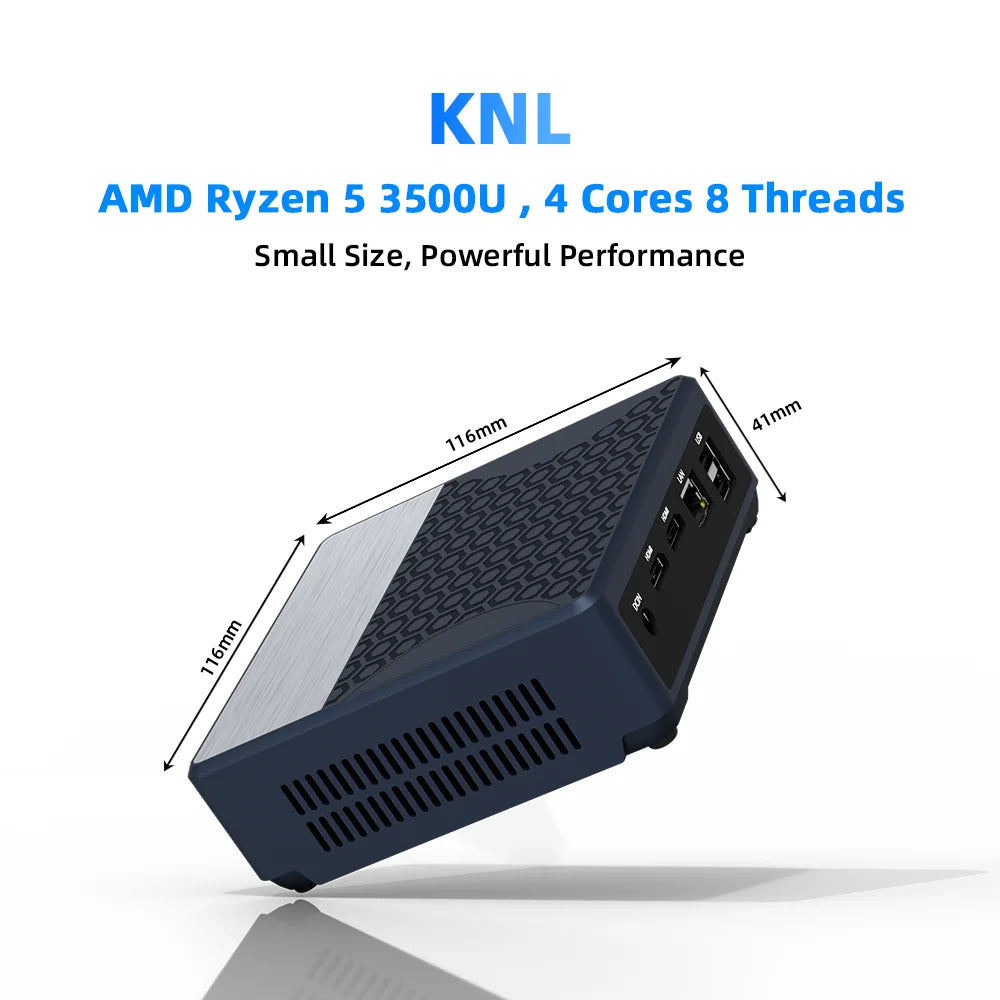 ZXIPC Mini PC AMD Ryzen 5 3500U 16GB DDR4 500GB SSD NVME Wifi5 BT4.2 Windows 11 Triple Display Desktop DIY Gamer Computer TechElect