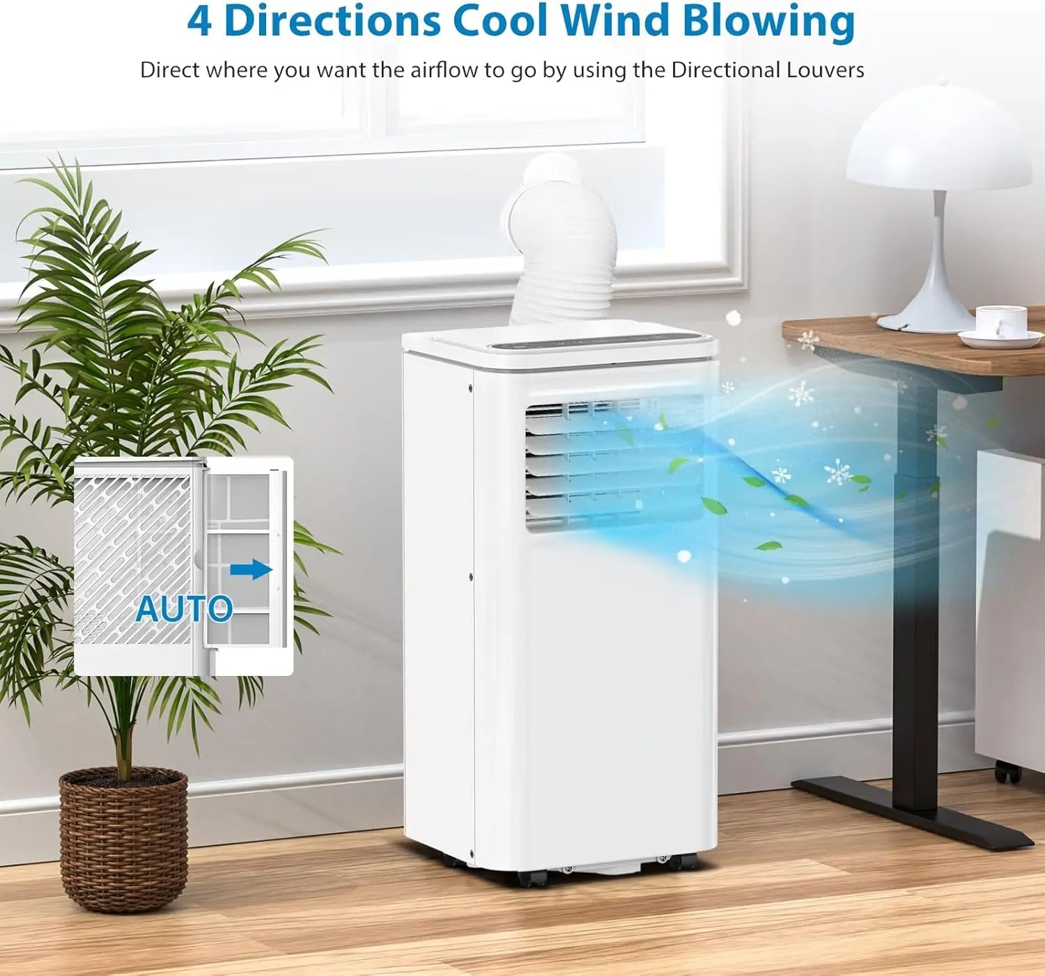 10000 BTU Portable Air Conditioners 3 in 1 Portable AC Unit with Fan & Dehumidifier Remote Control LCD Display, 24H Timer Techelectronicx