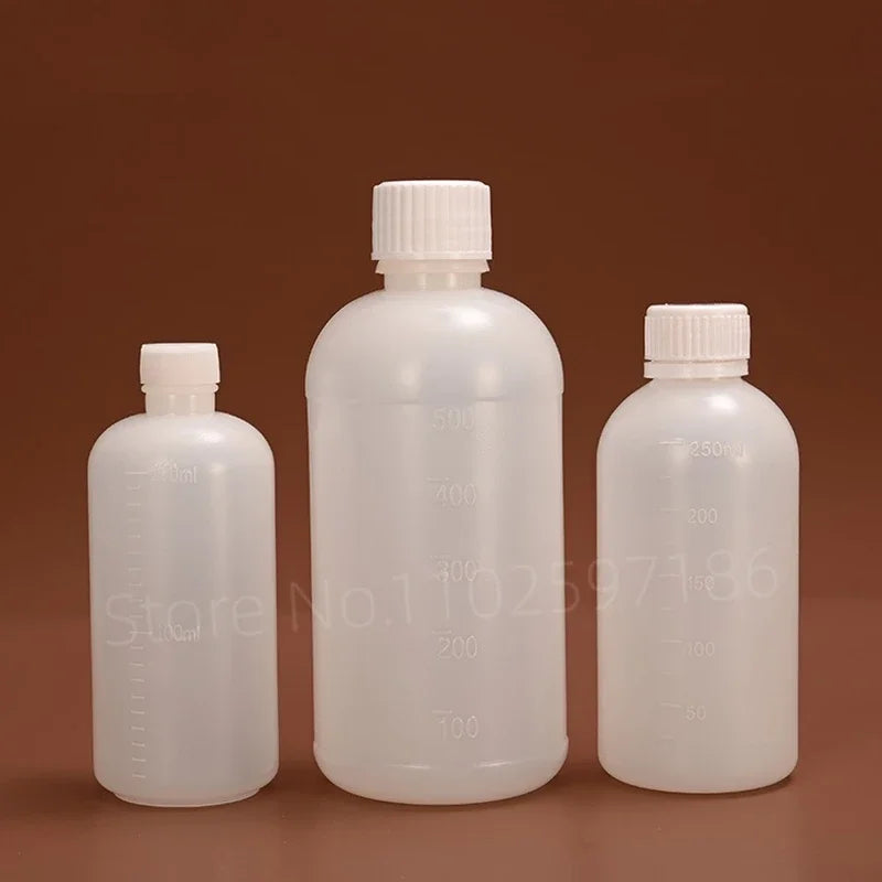 10ml 50ml 100ml 200ml Graduated Plastic Water Bottle Scale Semi Transparent Sampling PE Small Mouth Liquid Solvent Packaging Techelectronicx