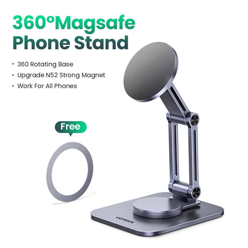 【New】UGREEN Magnetic Phone Holder Aluminum Cell Phone Stand For Magsafe iPhone 16 15 14 Pro Xiaomi Samsung Mobile Phone Holder Techelectronicx