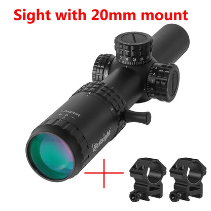 1-5X24 Tactical Optical Rifle Scope Red and Green Illuminated Reticle Hunting Scopes Compact Scope Ar15 Sight Techelectronicx