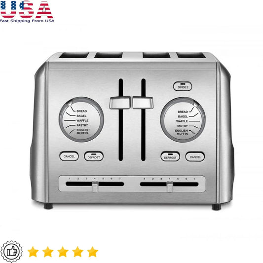 4 Slice Toaster High Lift Carriages Generous Slots Precision Settings Stylish Kitchen Appliance Perfect Breakfast Cooking Techelectronicx