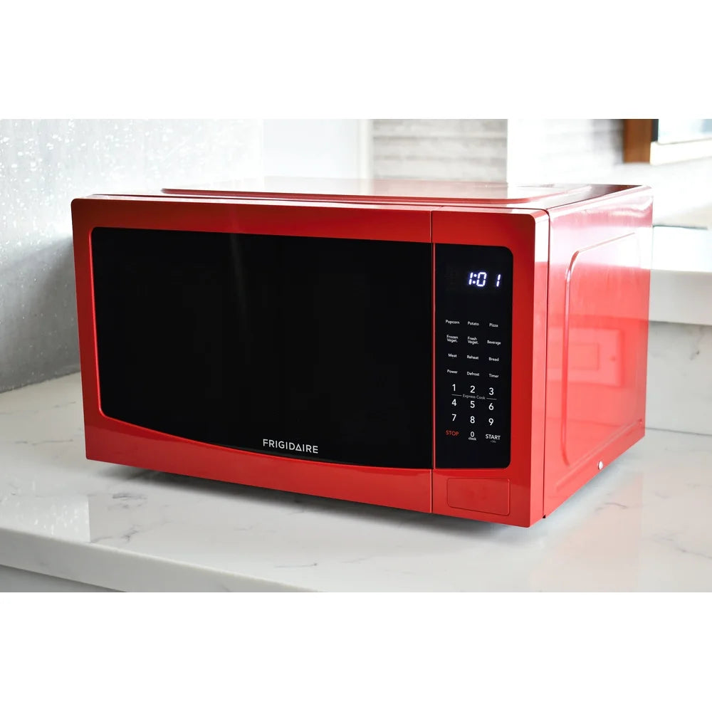 1.1 Cu Ft Compact Countertop Microwave Oven with Pre-Programmed Timers Removable Glass Turntable Electric Cooking Appliance Techelectronicx