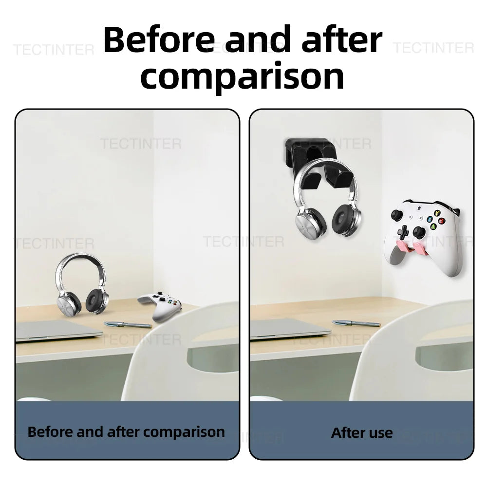 Wall Mount Rack Bracket For Switch Pro/PS5/PS4/Xbox One Game Controller Headphone Headset Stand Hanger Holder Gaming Accessories Techelectronicx