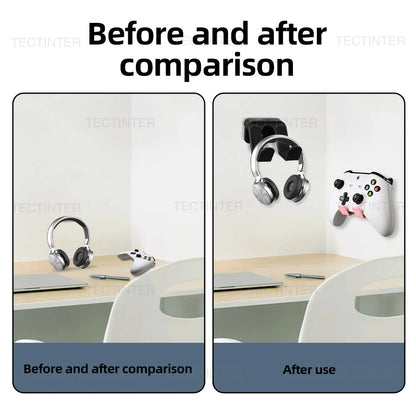 Wall Mount Rack Bracket For Switch Pro/PS5/PS4/Xbox One Game Controller Headphone Headset Stand Hanger Holder Gaming Accessories Techelectronicx