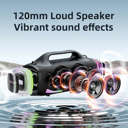 ZEALOT-S79 100W Loud Bluetooth Speaker with Stereo Sound, Built-in Power Bank, IPX6 Waterproof, for Party,Camping Techelectronicx