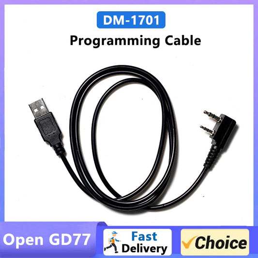 USB Programming Cable Baofeng DM-1701 Open GD77 For BF DMR Walkie Talkie DM-5R DM-1801 DM-1702 DM-1706 Two Way Radio Accessories Techelectronicx