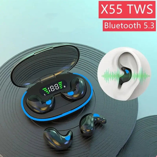 X55 TWS Mini Earpods BT5.3 Wireless Earphone IPX5 Headphones Noise Reduction Sport Bluetooth Earbuds Stereo Music Headset Techelectronicx