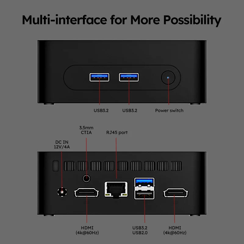 ORANGO Mini PC Windows 11 Intel N150 Desktop Gaming Computer DDR4 16GB RAM 256GB/512GB SSD WIFI5 BT4.2 Mini PC Gamers 4K@60Hz Techelectronicx