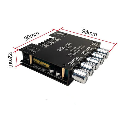 ZK-MT21 2*50W+100W Bluetooth 5.0 Power Subwoofer Amplifier Board 2.1 Channel Class D Home Theater Audio Stereo Equalizer Amp Techelectronicx