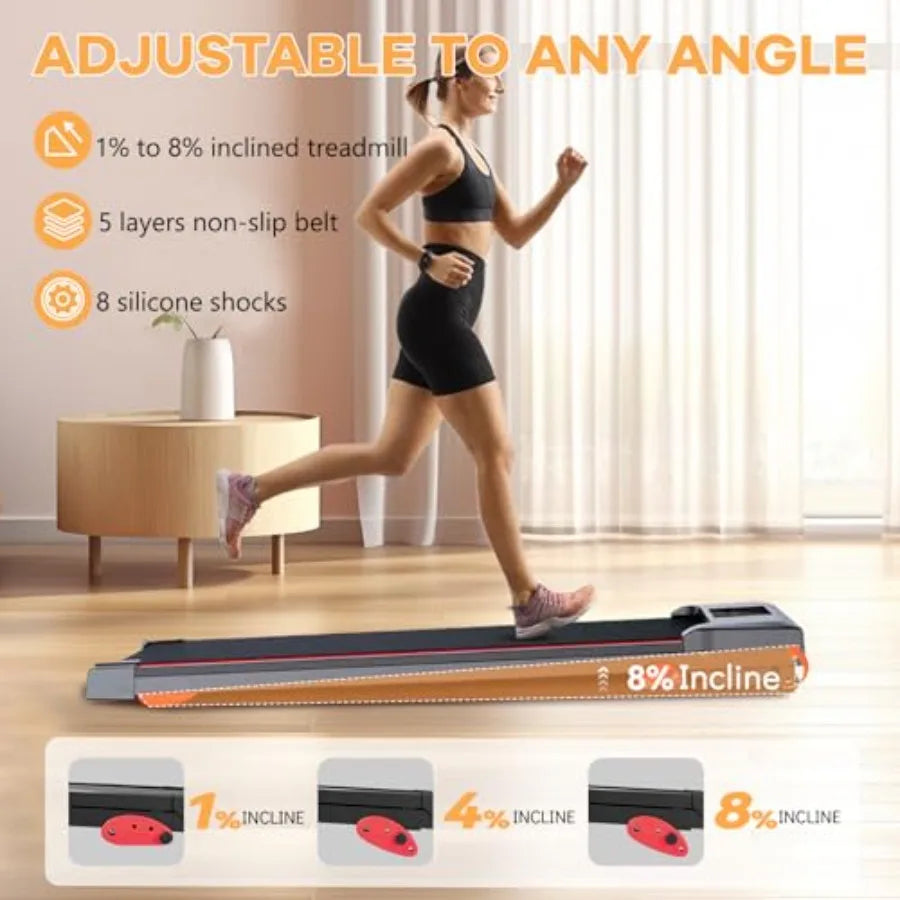 Walking Pad with Handle Bar 3 in 1 Under Desk Treadmill with Hiking Mode 2.5HP Low Noise Walking Treadmill Pad with Remote Cont TechElect