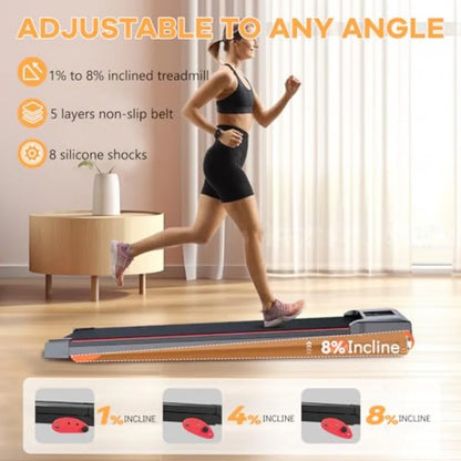Walking Pad with Handle Bar 3 in 1 Under Desk Treadmill with Hiking Mode 2.5HP Low Noise Walking Treadmill Pad with Remote Cont TechElect