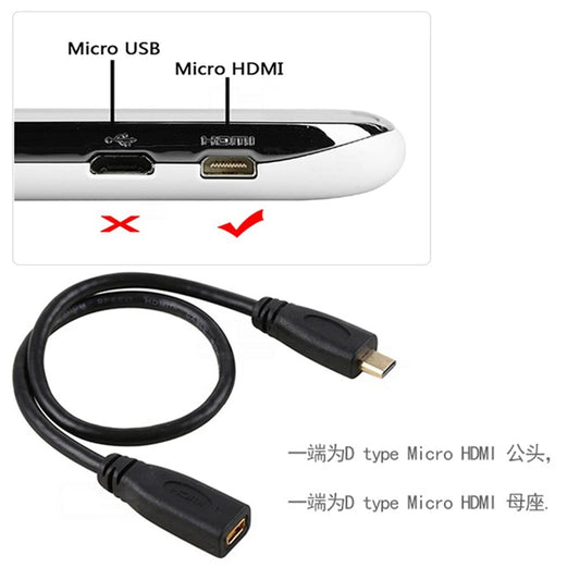 0.3M HD Video Micro HDMI Male Female Extended Line HDMI Moto Mobile Dock Station Techelectronicx