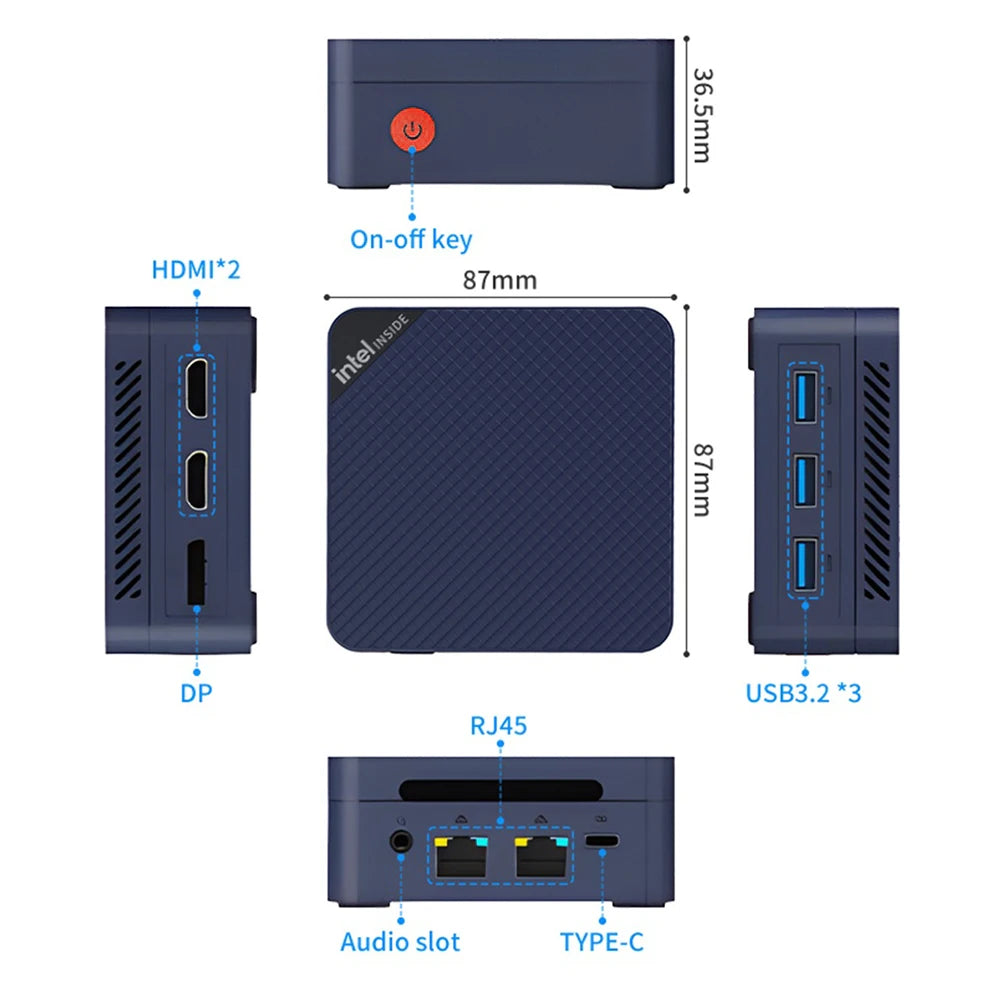 MLLSE G2 Pro Mini PC - Intel N150 LPDDR5 12GB RAM 512GB ROM Windows 11 pro Dual Band WiFi 5 BT5.2 Desktop Gaming Computer Techelectronicx