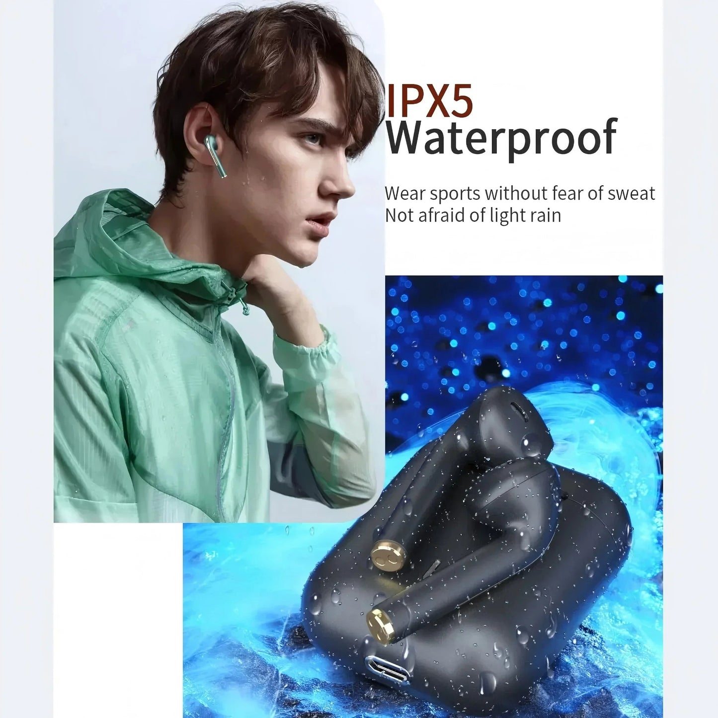 Xiaomi J18 Headphones HiFi Stereo Touch Control In-Ear Wireless Bluetooth Waterproof Noise Cancelling with Mic Multi-Earphones Techelectronicx