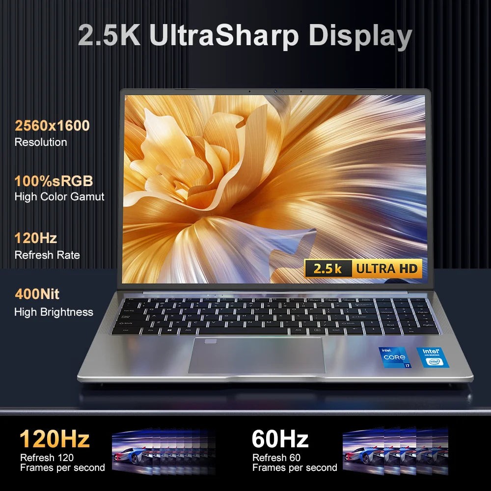 Ninkear N16 Pro Laptop 32GB 1TB 13th Intel i7-13620H 16‘’ 2.5K IPS 120Hz Gaming Computer 57.75Wh Fingerprint Unlock Notebook Techelectronicx
