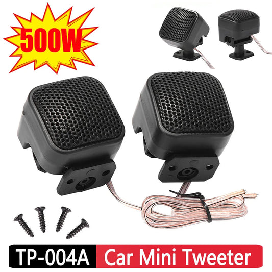 1 Pair TP-004A 500W Car Tweeters Mini Square Audio Speaker High Frequency Car Audio Stereo Speakers 12V DC Universal Loudspeaker Techelectronicx