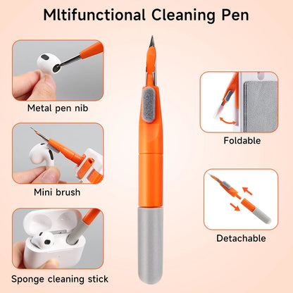 11-in-1 Computer Cleaning Kit Bluetooth Earphone Cleaner Pen Keyborad Camera Brush Sim Card Ejector Keycap Puller Phone Holder TechElect