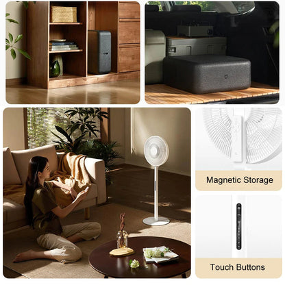 XIAOMI MIJIA DC Inverter Floor Fan Pro,Ultra-Thin Retractable,With Storage Box,Smart Standing Electric Fan,100 Air Flow Settings Techelectronicx