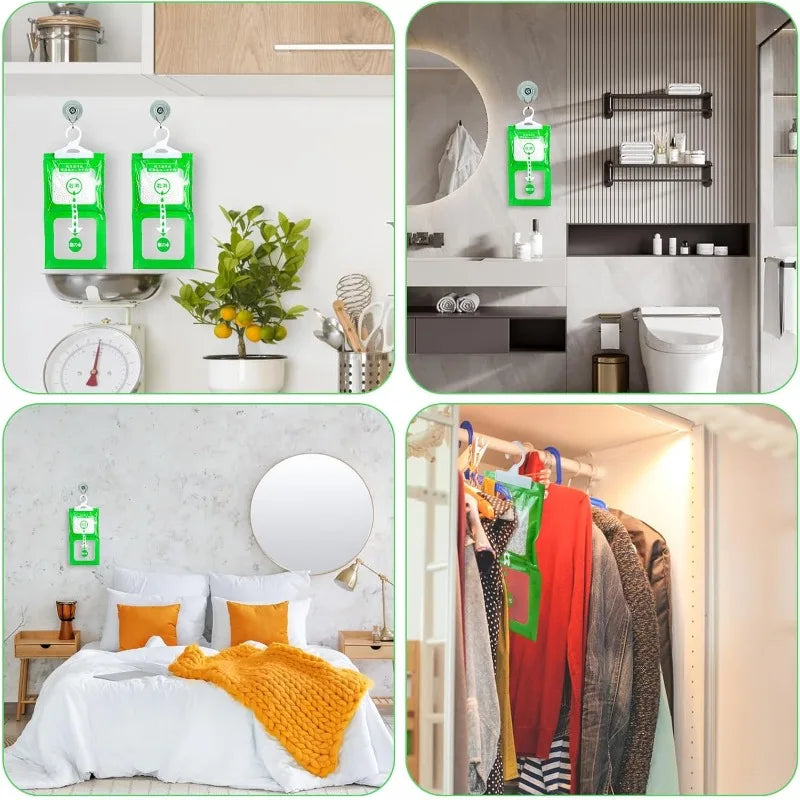 YUANJ 10PCS Moisture Absorber Hanging Drying Clothes Dehumidifier Wardrobe Dehumidifier Dry Bag Indoor Desiccant Eco Friendlya TechElect