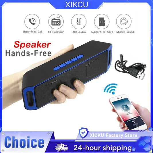 XIKCU Portable Bluetooth Speaker Wireless Mini Speaker Amplifier Stereo Subwoofer Speaker TF/FM Radio USB Built-in Mic Dual Bass Techelectronicx