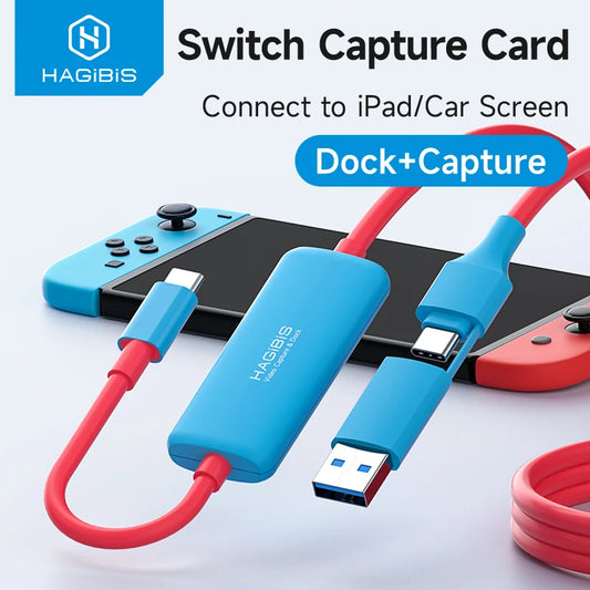 Hagibis USB3.0 Video Capture Card with 100W PD USB C to USB A/USB C Live and Record Video Audio Gaming for Quest 2 3 Switch ROG TechElect