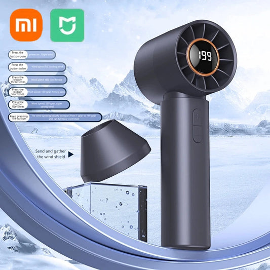 Xiaomi Mijia Mini Bladeless Handheld Fan USB Rechargeable Hand Fan Portable Personal Highspeed Fans Electric Eyelash Fan New Techelectronicx
