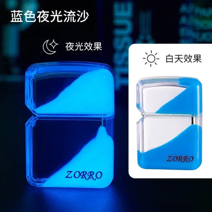 ZORRO Luminous Quicksand Cool Kerosene Lighter Creative Personality Old-fashioned Grinding Wheel Ignition Kerosene Lighter Gift Techelectronicx