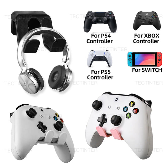 Wall Mount Rack Bracket For Switch Pro/PS5/PS4/Xbox One Game Controller Headphone Headset Stand Hanger Holder Gaming Accessories Techelectronicx
