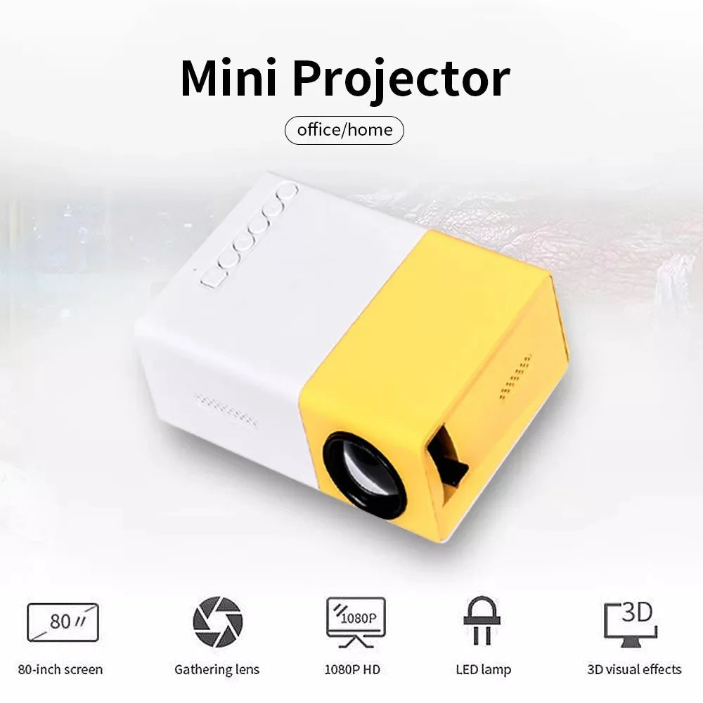 YG300 Mini Projector Portable Projector Wifi Smart 1280 720P Full HD Office Home Theater Video Mini Projector Mobile Projection Techelectronicx