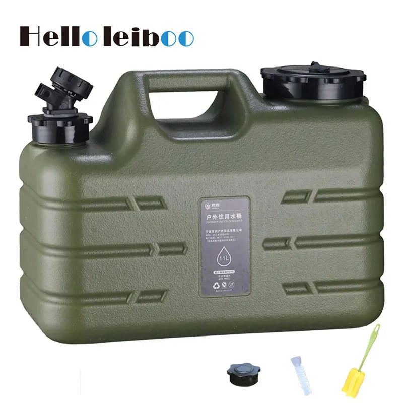 11L Water Bucket Large Capacity Portable Drinking Water Canister with Detachable Faucet No Leakage for Outdoor Travel Driving Techelectronicx
