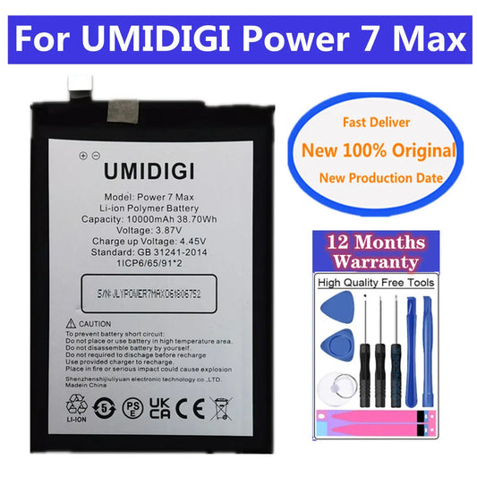 10000mAh 100% Original Battery For Umi Umidigi Power 7 Max Power7 Max Phone Batteries Techelectronicx