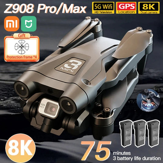 Xiaomi Z908 Pro /MAX 4K Drone Professional 8K GPS Dron Optical Flow Localization 3sided Obstacle Avoidance Quadcopter RC Toys Techelectronicx