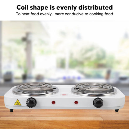 110V Electric Hot Plate US Plug Overheat  Easy To Clean 2  Compact Electric Countertop Stove for Apartments 2000W Techelectronicx
