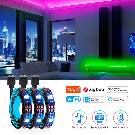 IHSENO Smart Zigbee/Wifi USB Led Lights Tuya Wifi RGB led Strip DC5V 5050 Smart Led TV Back Lighting Wok With Alexa Google Home Techelectronicx