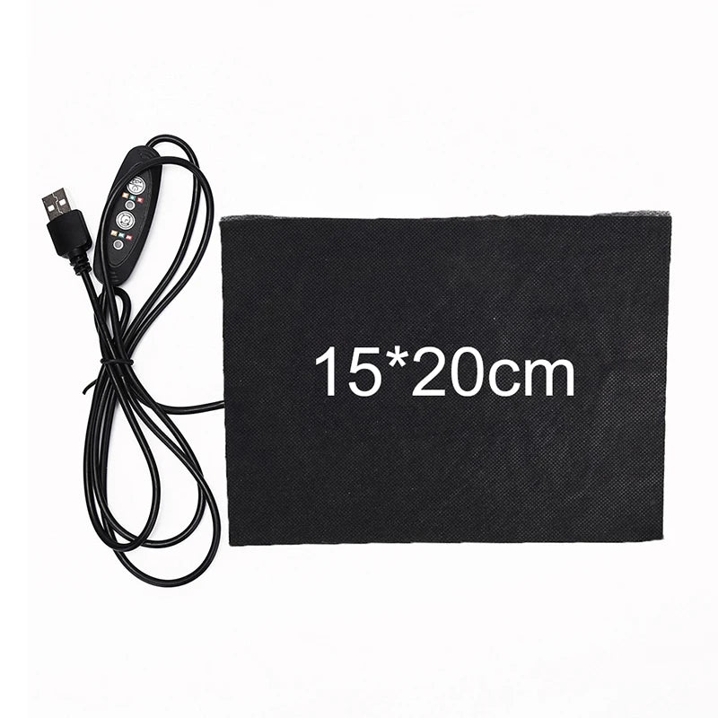 100% brand new 1/4PCS USB 5V Carbon Fiber Heating Pad Hand Warmer USB Heating Film Electric Winter Infrared Fever Heat Mat TechElect