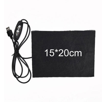 100% brand new 1/4PCS USB 5V Carbon Fiber Heating Pad Hand Warmer USB Heating Film Electric Winter Infrared Fever Heat Mat TechElect