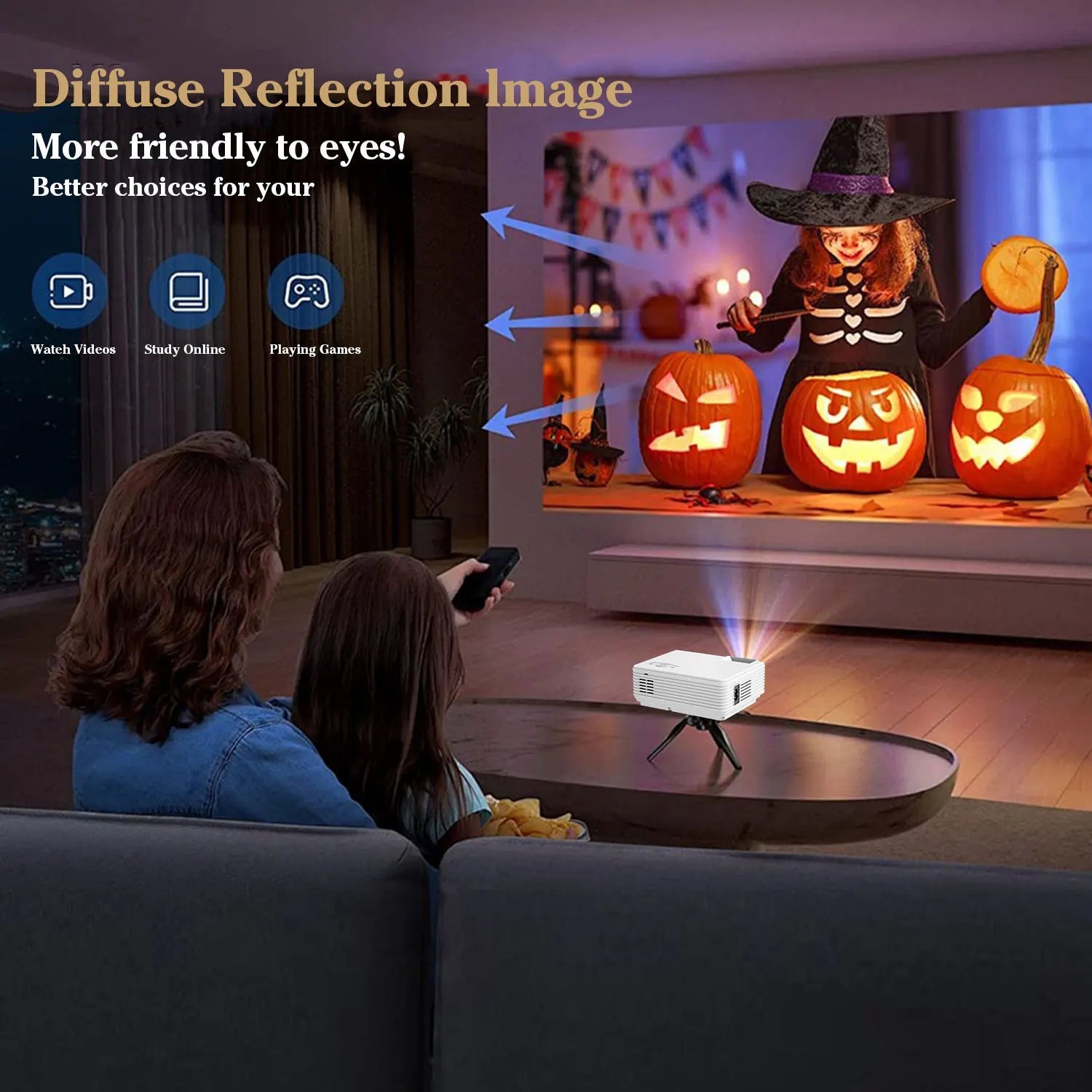 ZRZTM HD 4K video Projector Portable Mini 1080P projecter with HDMI USB Wireless for TV/home theater/gifts/outdoor watch movie Techelectronicx
