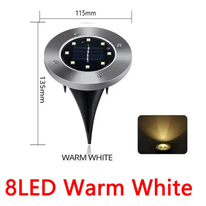 1/4/8Pack Solar Lights Outdoor 8/20LEDs Disk Underground Lamp Spotlight Buried Solar Light for Home Garden Lawn Yard Decoration Techelectronicx