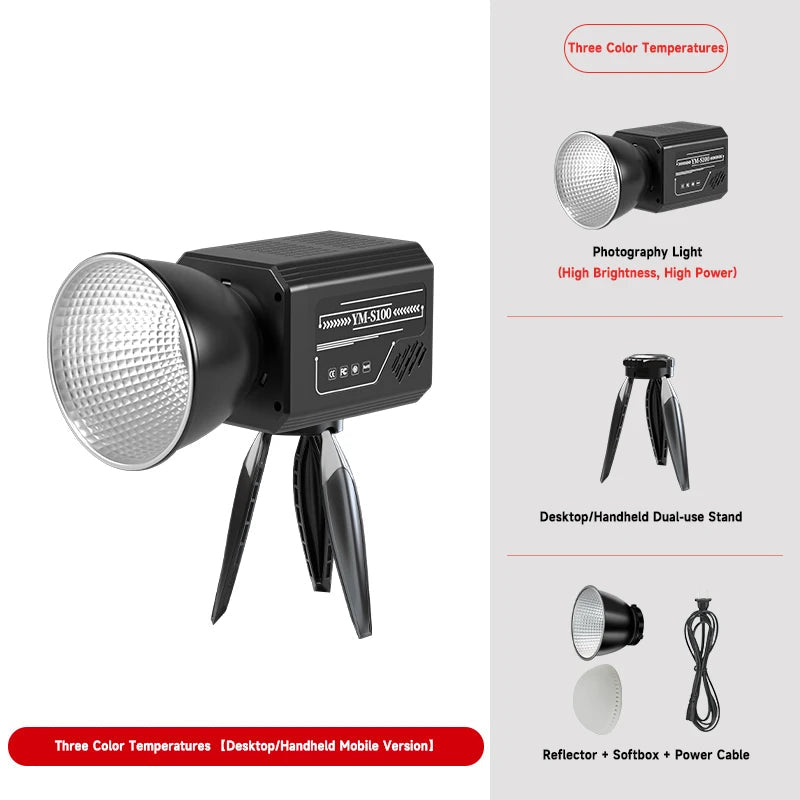 YM-S100RGB Photography Light RGB Outdoor Portable Handheld Fill Light COB 3200-6500K Photographic LED Light for Outdoor Shooting Techelectronicx