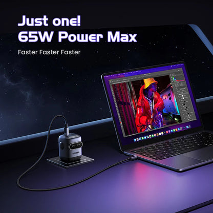 【US Plug】UGREEN 65W 30W GaN Charger Robot Design PD3.0 QC4.0 3.0 PPS Fast Charger for iPhone 16 15 14 Pro Macbook Laptops Tablet Techelectronicx