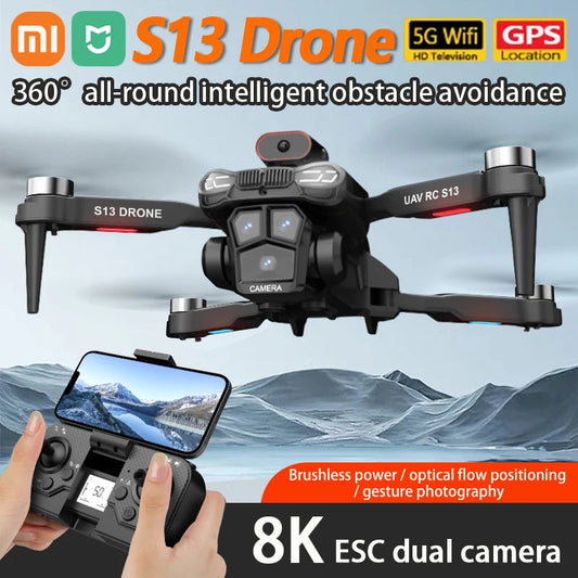 Xiaomi Mijia S13 Drone 8K Professional Dual Camera GPS FPV Brushless Motor Optical Flow Hovering Folding Quadcopter Foldable toy Techelectronicx
