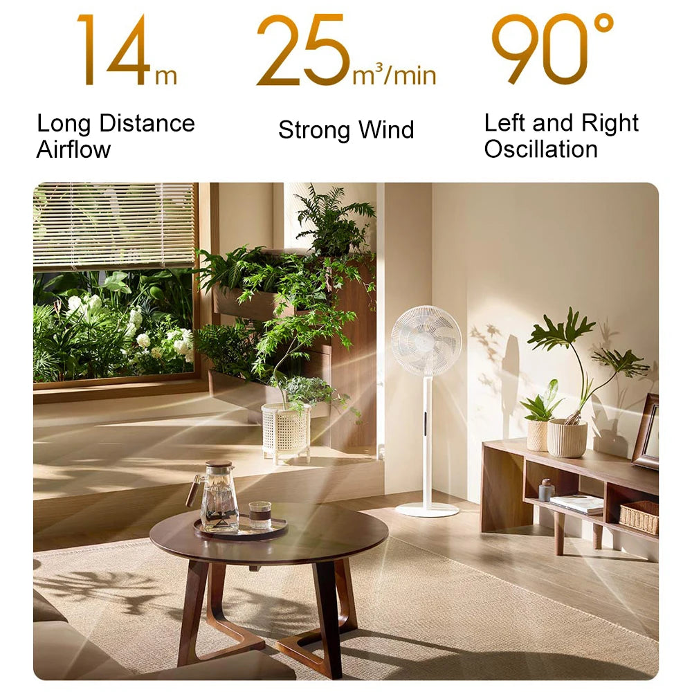 XIAOMI MIJIA DC Inverter Floor Fan Pro,Ultra-Thin Retractable,With Storage Box,Smart Standing Electric Fan,100 Air Flow Settings Techelectronicx