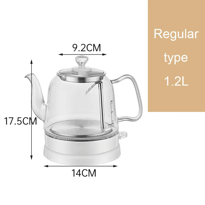 1.2L MINI Electric Kettle Glass Quick Heating Hot Water Boiling Teapot Blue Light Heater Pot Boiler Auto-Power Off Cooker Cup EU Techelectronicx